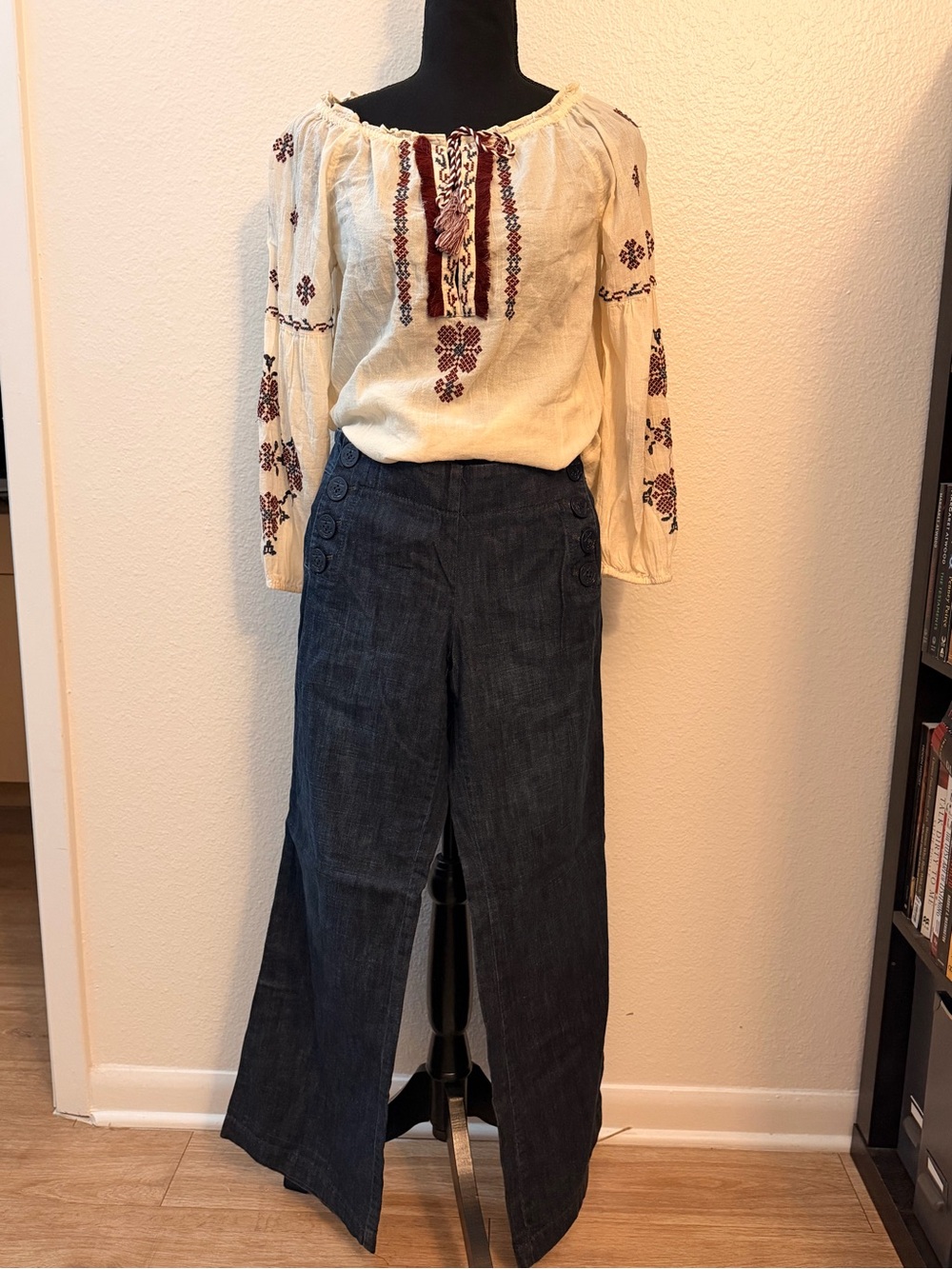 LOFT Wide-Leg Dark Indigo Flare Jeans